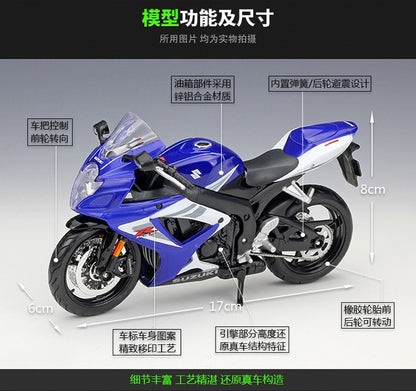 Maisto 1:12 Suzuki GSX-R750 R 750 R600 R 600 Veículos Die Cast Hobbies Colecionáveis Motocicleta Modelo Brinquedos