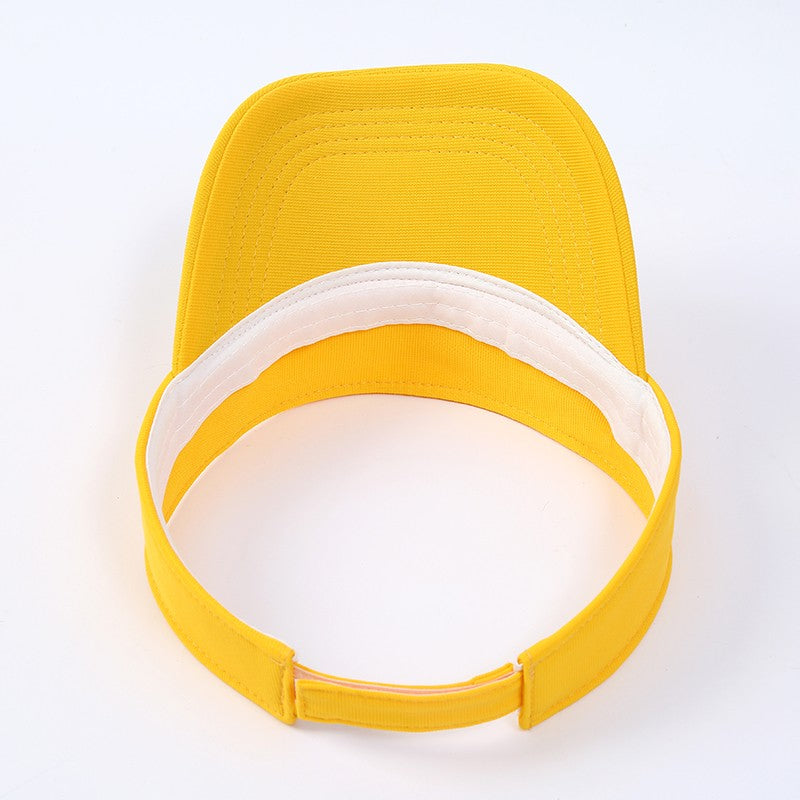 Men Women's Summer Sun Visor Hats Empty Top Solid Cotton Outdoor Sports Beach UV Protection Caps