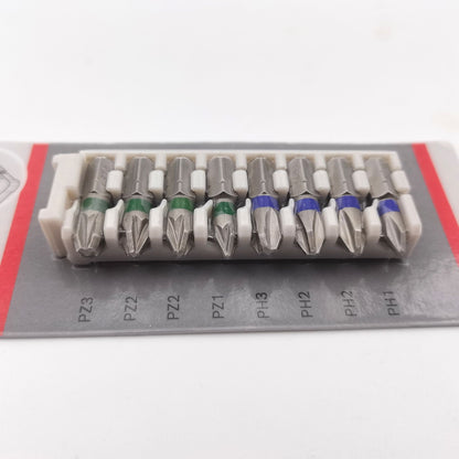 Bosch 2608522413 Brocas de Impacto Combinação PH1/2/3PZ2/3 25MM Extra Duras Kit de 8 Peças Acessórios para Ferramentas de Parafusadeira
