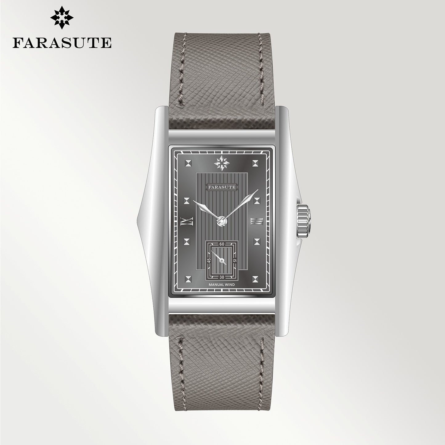 FARASUTE Creative Manual Square Customized Mechanical Movement Watch Men Luxury Sapphire Glass Small Second Wristwatches reloj