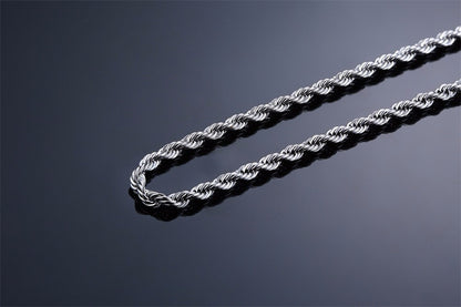 Ropes Long Necklace for Men Women,Stainless Steel Gold Color Twisted Rope Chain Collar,2/3/4/5mm Punk Basic Waterproof Jewelry