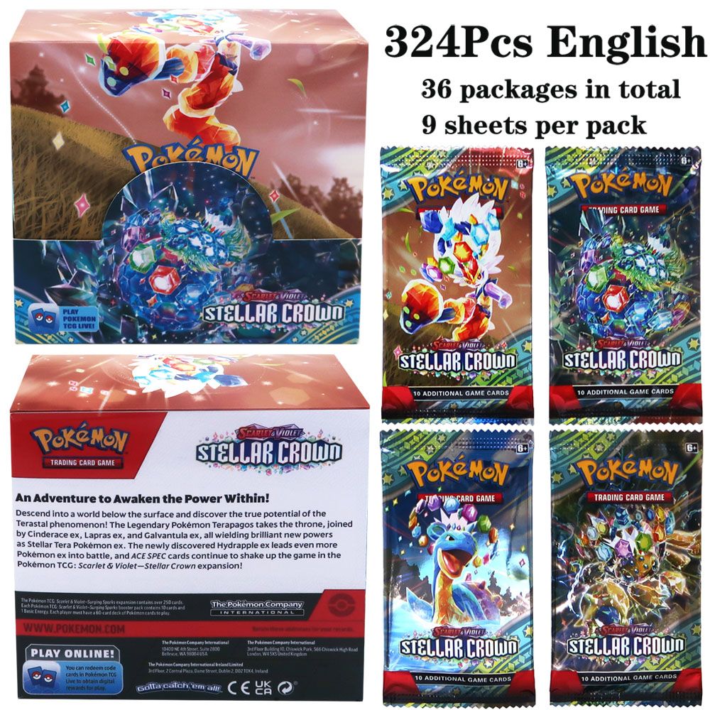 324 pçs/caixa Pokémon TCG: Sol e Lua, Escuridão Incendiada, 36 Pacotes, Caixa de Booster, Jogo de Cartas Pokémon, Brinquedos Colecionáveis, Jogo de Tabuleiro Prismático