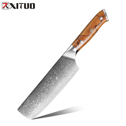 XITUO Damascus Aço Faca de Cozinha Conjunto 1-8 Pçs Faca Profissional Japonesa Faca de Chef Afiada Faca Santoku Faca de Corte Faca de Utilitário Faca de Trinchar