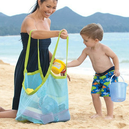2PCS Beach Toys Mesh Bag Large Mesh Sand-Away Portable Tote With Convenient Hanging Hole Breathable Foldable Storage For Toys