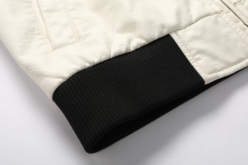 Autumn Winter Bomber Leather Jacket Men Scorpion Embroidery Hooded Jacket PU Leather Motorcycle Mens Ryan Gosling Drive Jacket