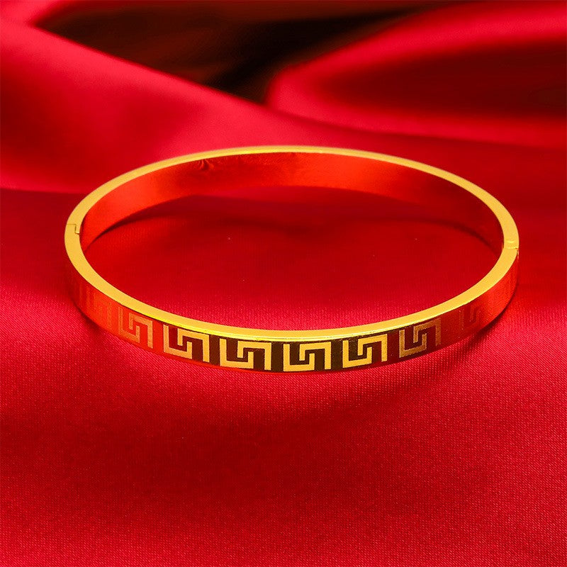 Pulseira estrela cheia de ouro 24K | Ouro puro AU999 no estilo chinês para exibir o charme antigo