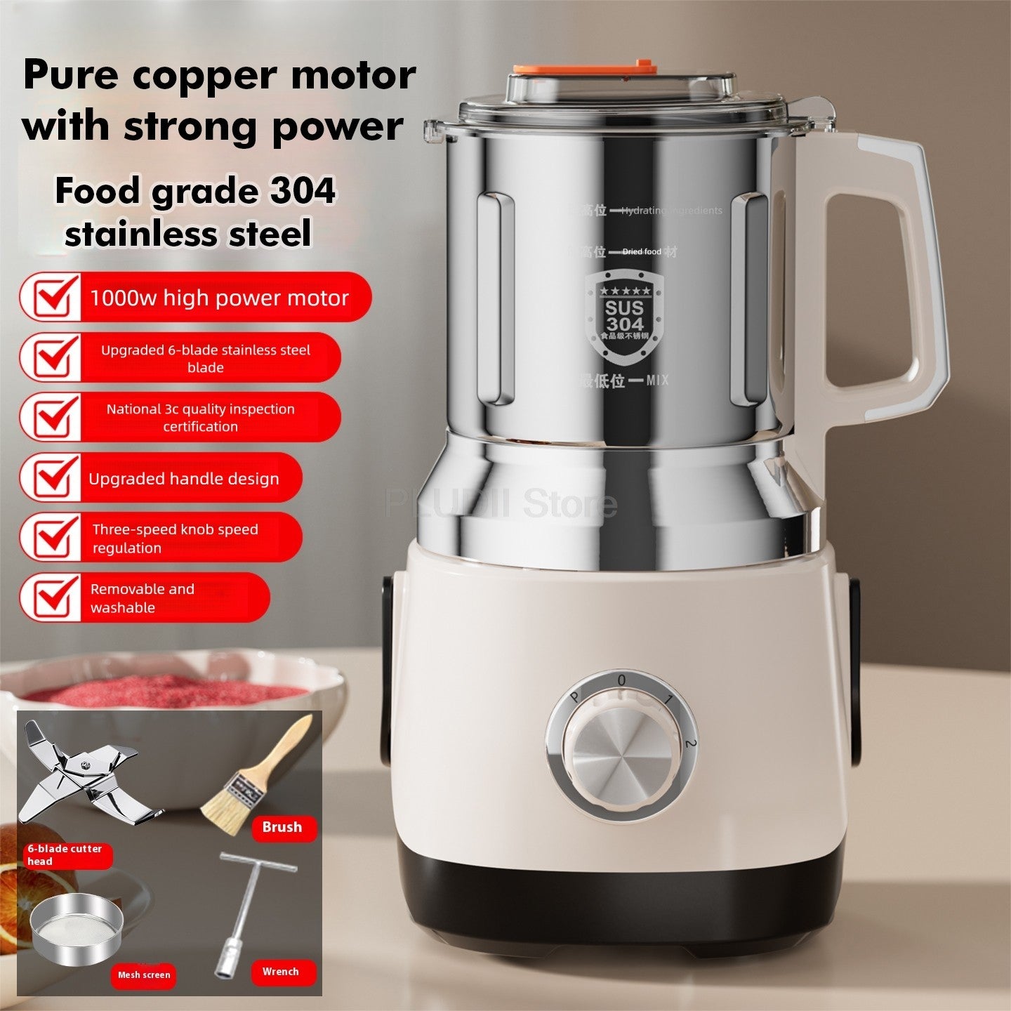 Dry Wet Grinding Machine Multifunction Blender Food Processor Household Superfine Chinese Device Grain Grinder Kitchen Appliance