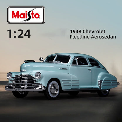 Maisto 1:24 Chevrolet Fleetline Aerosedan 1948 Carro de Liga Leve Diecasts Veículos de Brinquedo Carro Modelo em Miniatura em Escala Para Crianças