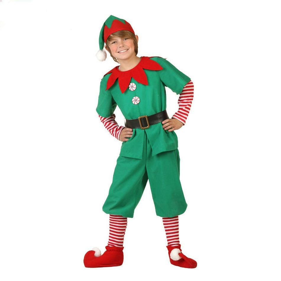 Kids Adult Christmas Clothing Set Kids Tops Pants Hat Belt Children Xmas Clothes Baby Boy Girl Birthday Outfit Elves Costume