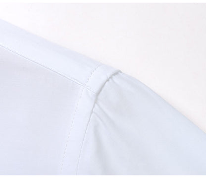 Men's Formal Long Sleeve Dressy Shirt Covered Buttons Front Placket Fits Comfortably French Cuffs Shirts Random Metal Cufflinks