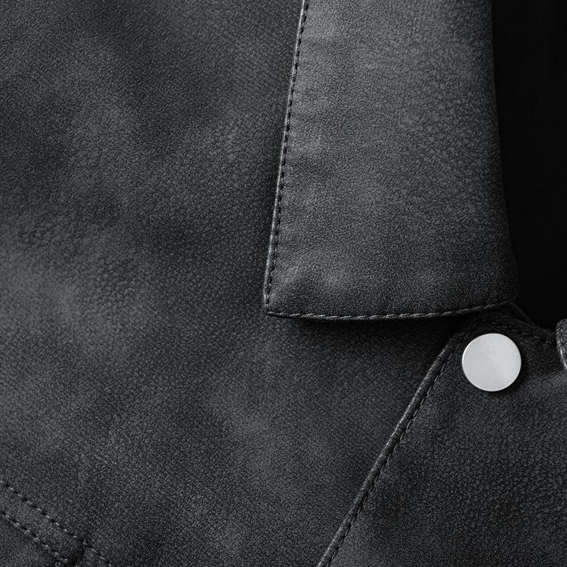 Leather Jacket Men Suede Coats Black Pockets Oversized 6XL 7XL 8XL Plus Size Street Motorcycle Button Autumn Brand Waterproof