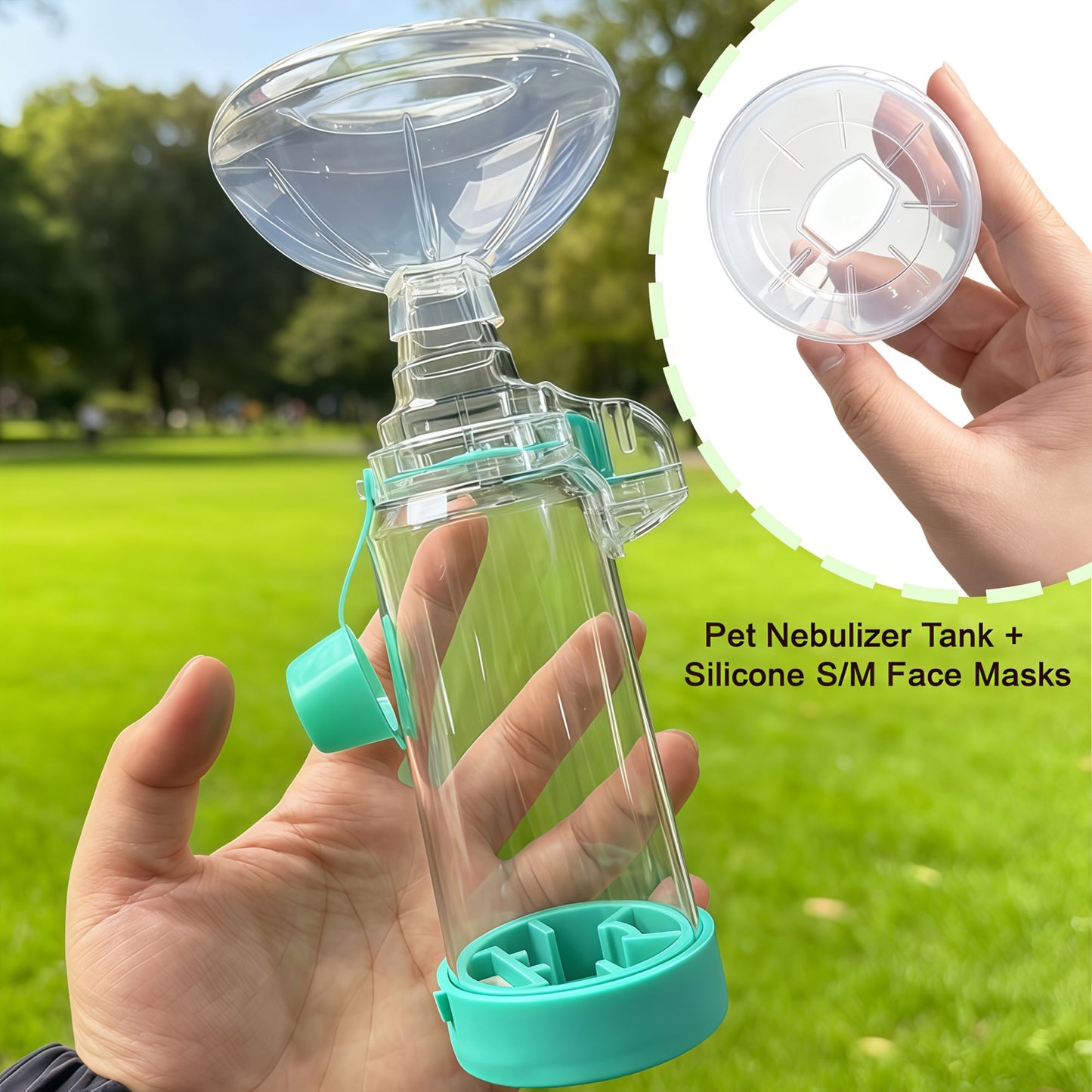 Nebulizadores para pets, para gatos e cachorros, nebulizador portátil, com duas máscaras de silicone incluídas.