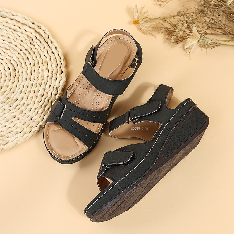New Summer Trend Women Sandals Soft Bottom Wedge Heels Sandals Women Platform Sandalias Mujer Elegant Wedges Shoes for Women