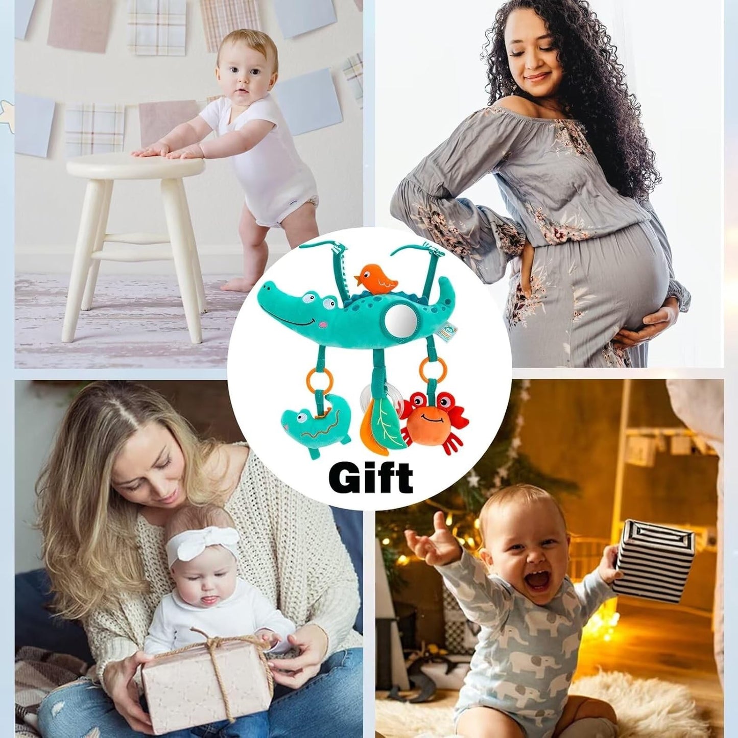 Brinquedos de Arco para Carrinho de Bebê, Brinquedo para Pendurar no Assento do Carro, Pelúcia Macia para Bebês com Som de Sinos de Vento, Bonecos para Bebês, Presente para Recém-Nascidos