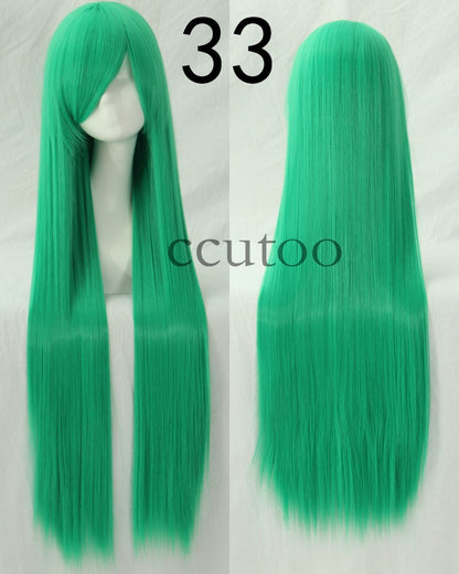 ccutoo 100cm Peruca de Cosplay Reta Sintética de Cabelo Longo de Alta Temperatura 82 Cores Disponíveis