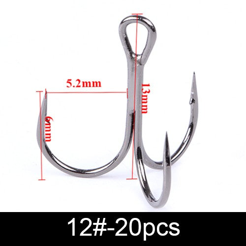 FTK Anzol de Pesca Bass com Três Pontas e Suporte para Isca, Suporte para Isca, Anzol de Isca, Conjunto de Anzóis de Manivela para Amarração de Mosca, Água Salgada, Anzol de Agulha para Pesca