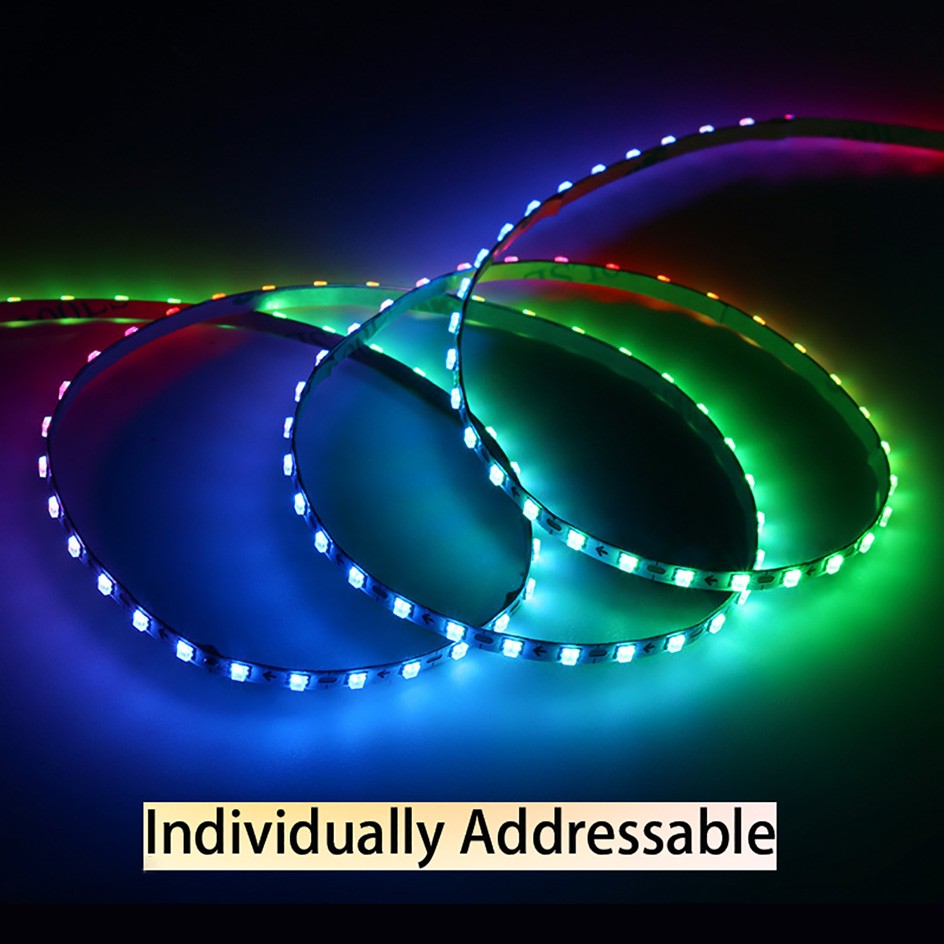 Super Thin 3mm WS2812b LED Strip Light DC 5V 12V Individually Addressable SPI RGB Pixel LED Tape Ribbon Dream Colour DIY