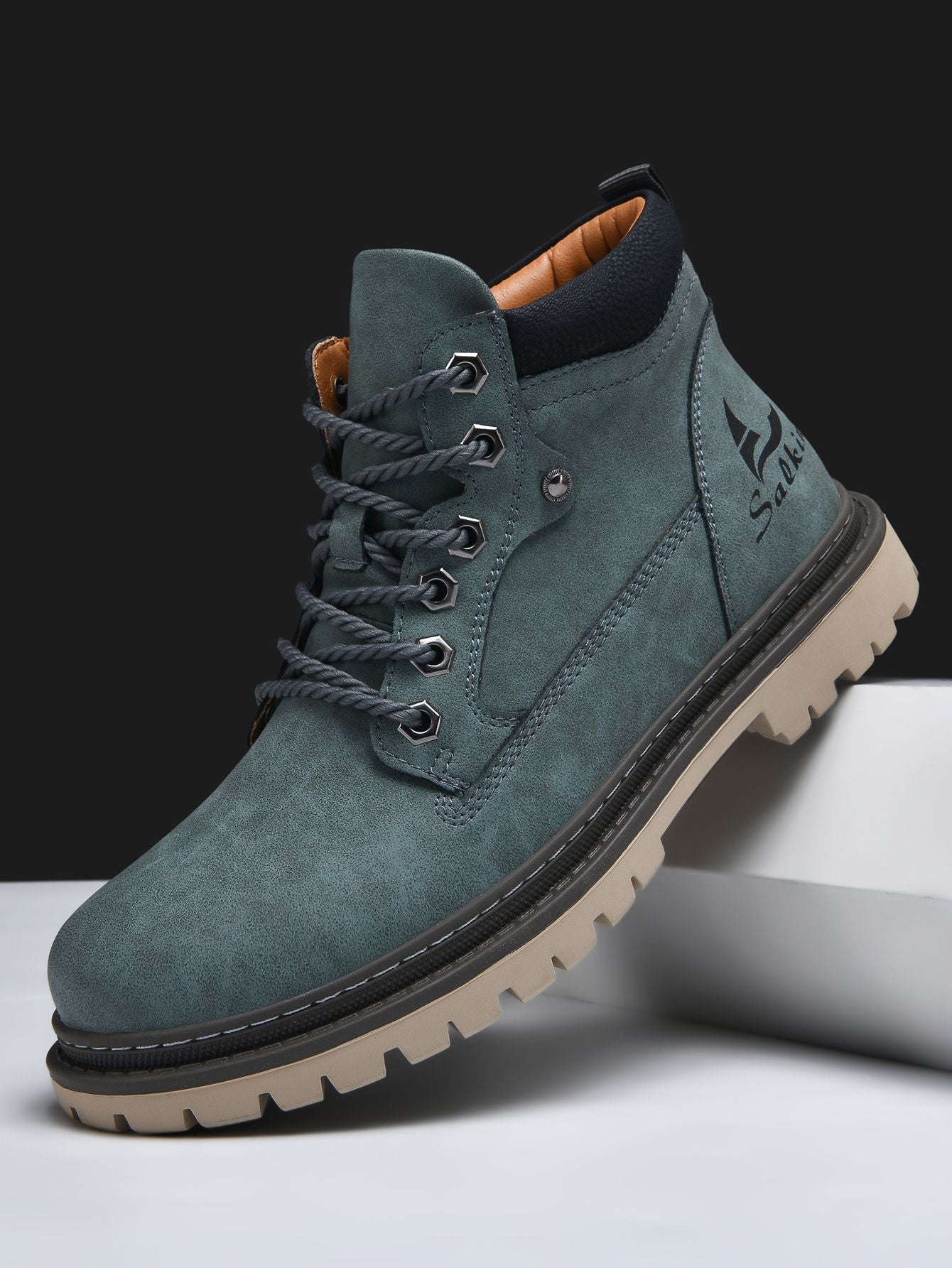 Botas Masculinas Feitas à Mão, Botas de Tornozelo de Inverno em Couro, Sapatos de Outono para Caminhada ao Ar Livre, Tênis, Botas Masculinas de Cano Alto, Calçados Antiderrapantes