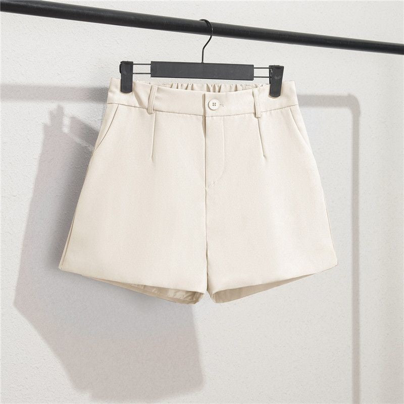 Solid Casual Elegant Trendy OL Office Lady Short Women's Pants Korean Sweet Fashion Elastic Waist Basic All-match Loose Shorts