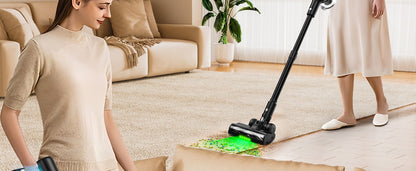Aspirador de Pó Sem Fio, 50Kpa/55Mins Aspiradores de Pó para Casa, Aspirador Vertical Antiemaranhamento com Autossuporte, Carregamento com Suporte de Parede