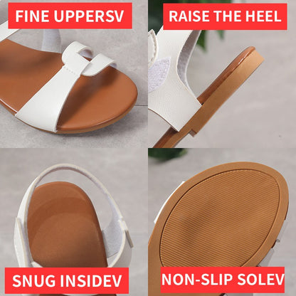 Women's Sandals Summer 2024 Flat Woman White Shoes Elegant Open Toe Beach Dress Flats for Women Outdoor Sandalias Plus Size 43