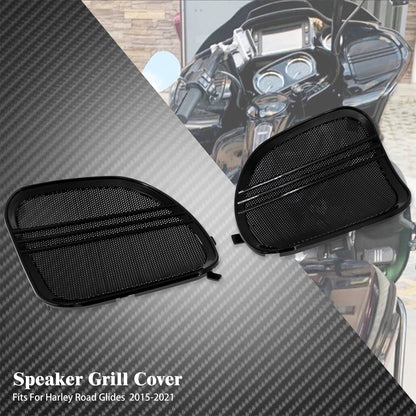 Grades do Alto-falante de Motocicleta Tri-Line Preto Tampas da Buzina da Grade Para Harley Touring CVO Road Glide FLTRX Special FLTRXS 2015-2023