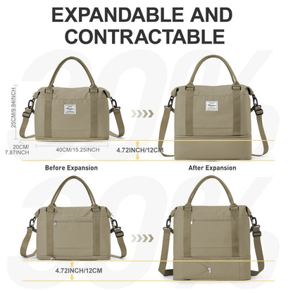 Travel Bags for Women Men, Expandable Handbag Travel Duffle Bag for Plane Ryanair 40x20x25 Cabin Weekend Bag Gym Bag Sports Bag