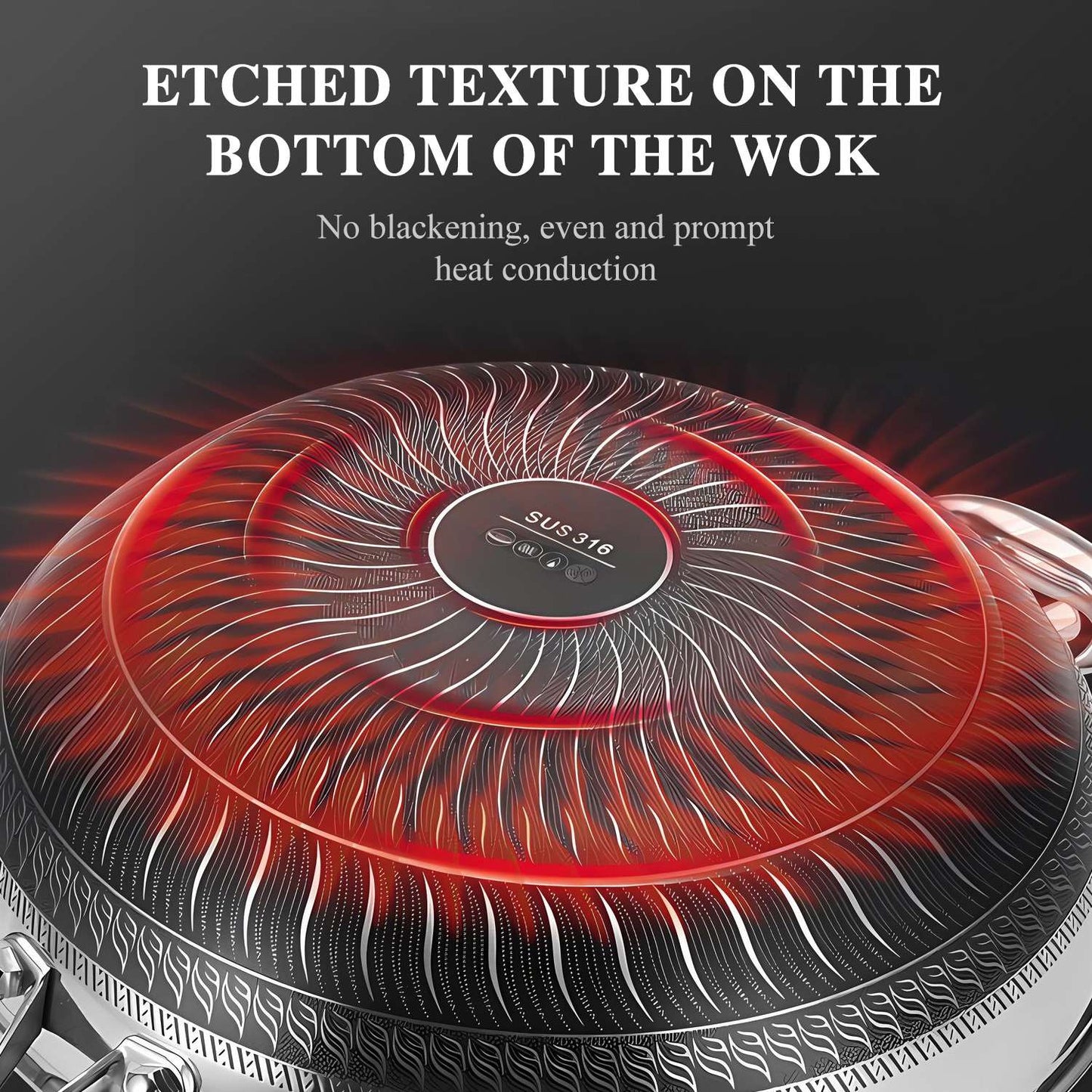 Wok pan,Hybrid 13 inch Wok with Lid, PFOA Free Cookware,non stick Stainless Steel Woks & Stir-fry pans Nonstick