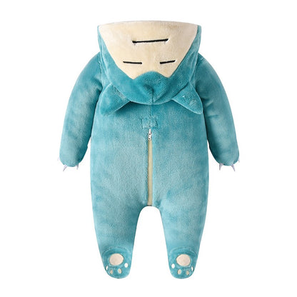 Pokemon Pikachu Snorlax Baby Clothes  Baby Jumpsuit Pajamas Newborn Bodysuit 0-3 Years Old Cosplay Costume Hooded Onesie
