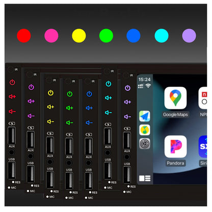 Leadfan 7 polegadas Tela Touchscreen Som Automotivo 2 Din CarPlay Android Auto Player de Vídeo para Carro com Câmera de Painel e Câmera de Ré BT FM 2USB