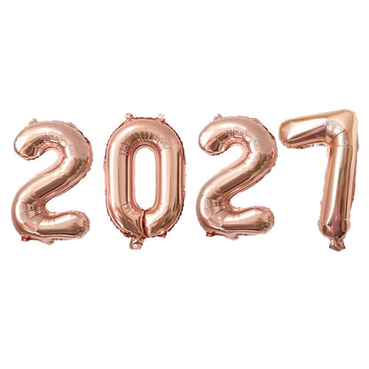 16 Inch 2027 Happy New Year Foil Balloons Christmas New Year Party Decoration Festival Party Supplies Photo Props Home Decor