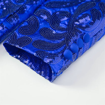 2025 New Men Sequined Suit Single Button Slim Fit Jacket Fashion Singer Bar KTV Stage Performance Luxurious Dress Blazers