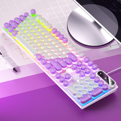 Teclado USB com Fio para Escritório, Digitação Silenciosa, Design Ergonômico para Casa/Negócios/Computador de Mesa, Compatível com PC/Notebook