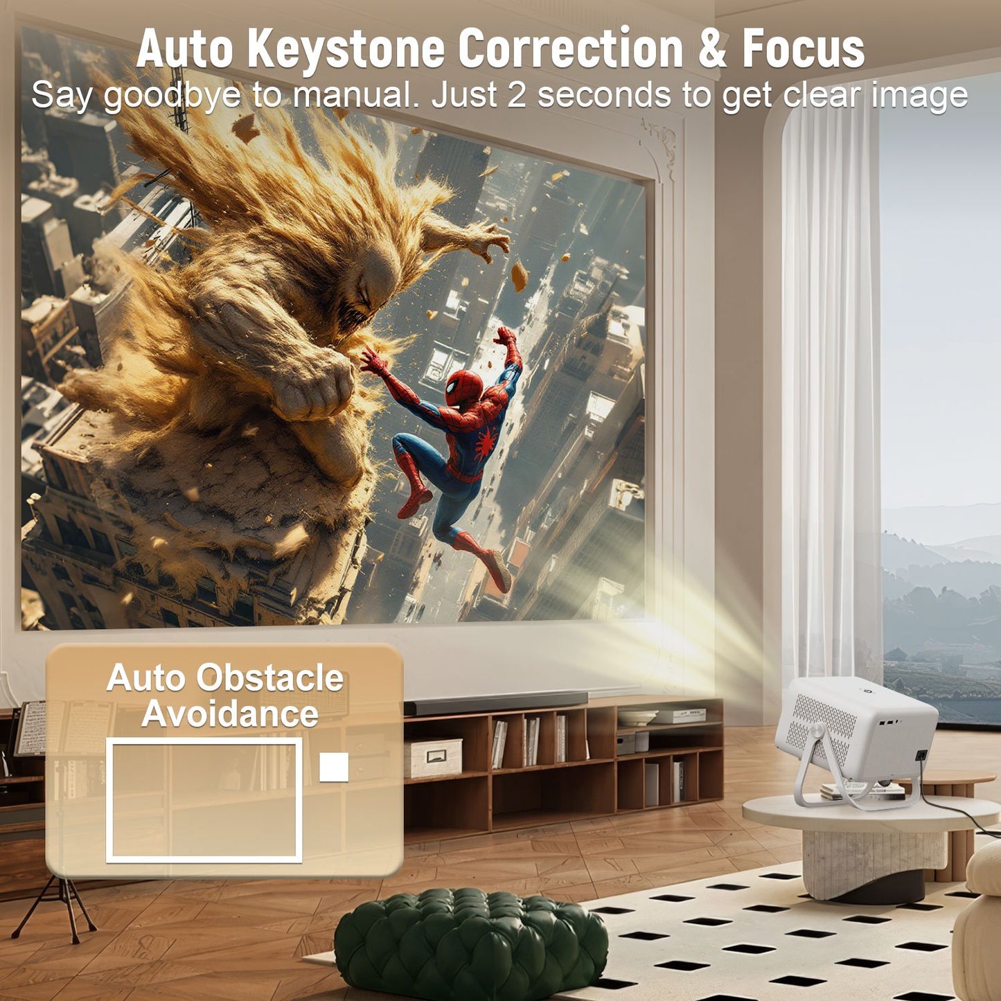Velec Projector 650 ANSI 4K HD 1080P Android 14 Auto Focus Wifi6 BT5.2 Portable Outdoor Video Smart Home Theater Proyector TP350