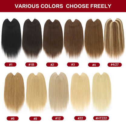 Extensões De Cabelo Humano Com Presilha Em V Para Mulheres Com Topo Invisível Castanho Loiro Destaque Para Mulheres Cabelo Liso Brasileiro Remy 16 Polegadas