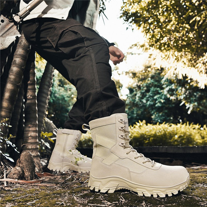 Botas impermeáveis de alta qualidade para homens grandes para caminhadas e treinamento em campo de batalha ao ar livre no outono de 2025