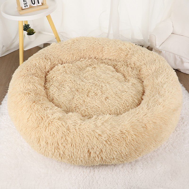 Cama para Cachorro, Donut Grande Redondo, Cesta Pelúcia de Inverno para Cães Médios, Acessórios, Casinha Fofa, Pequeno, Filhote, Animais de Estimação, Gato, Produtos