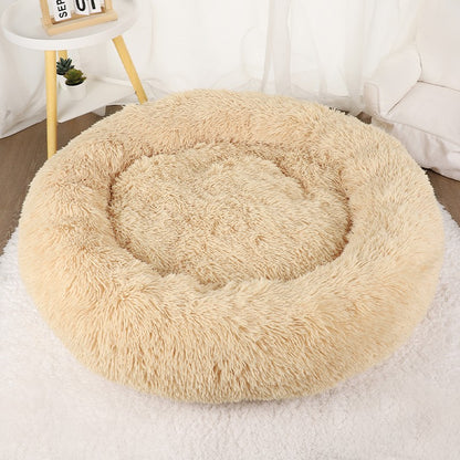 Cama para Cachorro, Donut Grande Redondo, Cesta Pelúcia de Inverno para Cães Médios, Acessórios, Casinha Fofa, Pequeno, Filhote, Animais de Estimação, Gato, Produtos