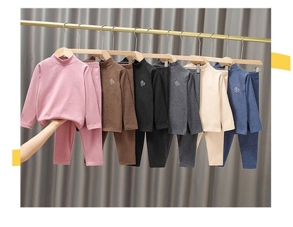 Kids Pajama Sets Autumn Winter Thermal Underwear Suit Girls Boys Cotton Outfits 3-14 Years Teens Clothes No Trace Warm Sleepwear