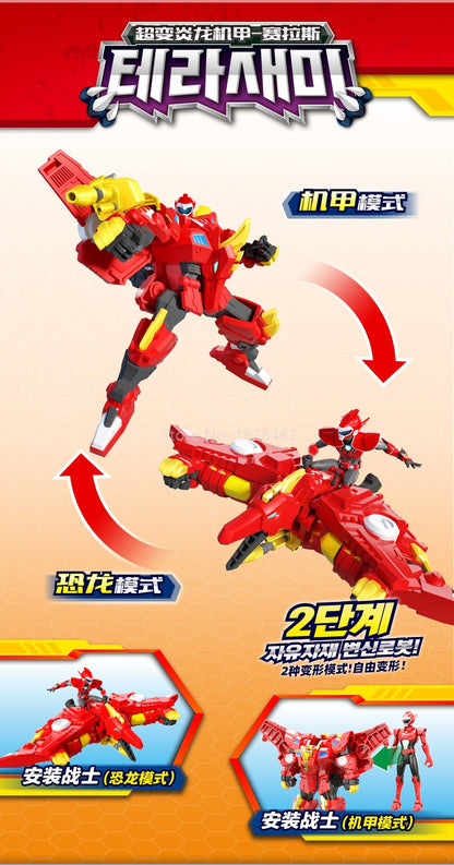 Mini Force 2 Super Dino Power Transformation Robot Toys Action Figures MiniForce X Simulação Animal Deformação Dinossauro Brinquedo