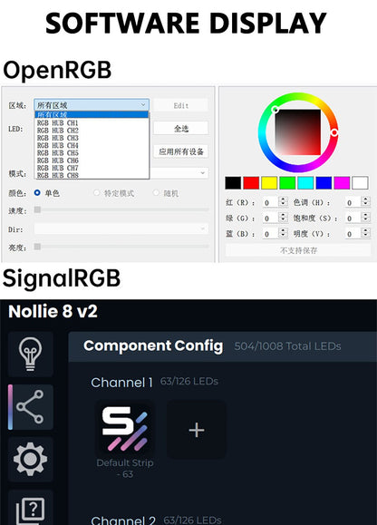 Nollie SignalRGB OpenRGB Universal 5V 3PIN ARGB Asynchronous Controller HUB For Computer PC Case Cooling Fans Light Strip