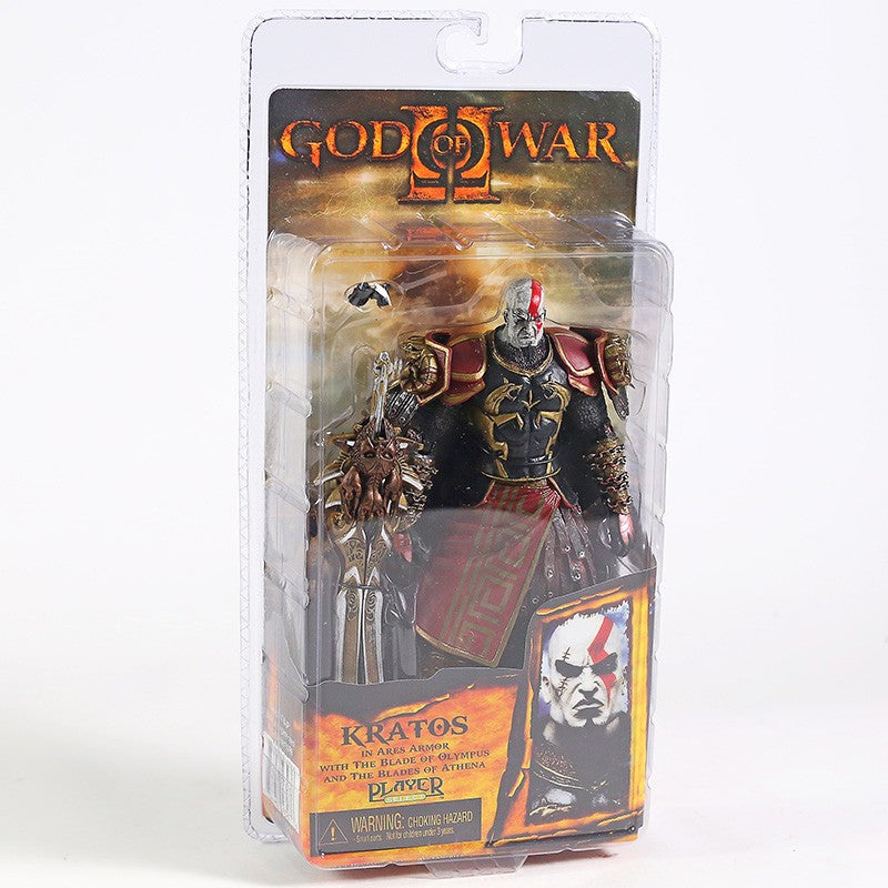 Boneco Kratos God of War 2 II NECA 7" com Armadura de Ares, Lâminas, PVC, Brinquedo, Presente de Natal, Varejo Quente