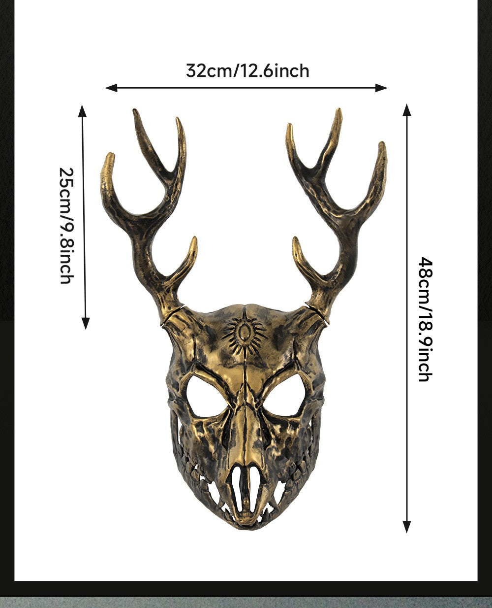 Demon Wendigo Elk Mask Cosplay Gothic Headpiece Animal Antlers Horn Bone Masks Halloween Carnival Purim Party Costume Props