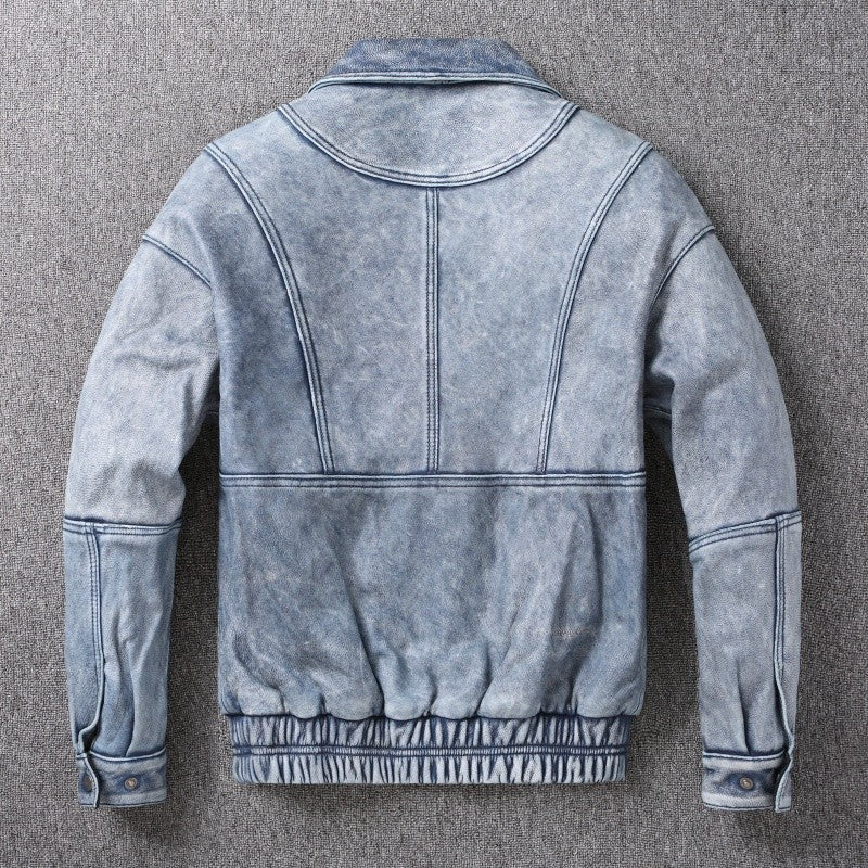 2025 New Luxury Unisex Cowhide Jacket - Short Cut Relaxed Fit Leather Biker Style Coat