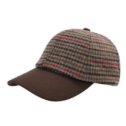 Boné de Beisebol Masculino BOTVELA de Lã Tweed Estilo Casual Macio Ajustável Não Estruturado