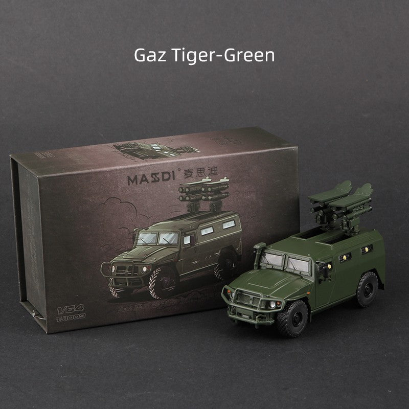 Massdi 1:64 Tiger Gaz Veículo Blindado Modelo de Carro M1151 Off-Road Antitanque Liga Miniatura Veículos Fundidos Coleção de Brinquedos