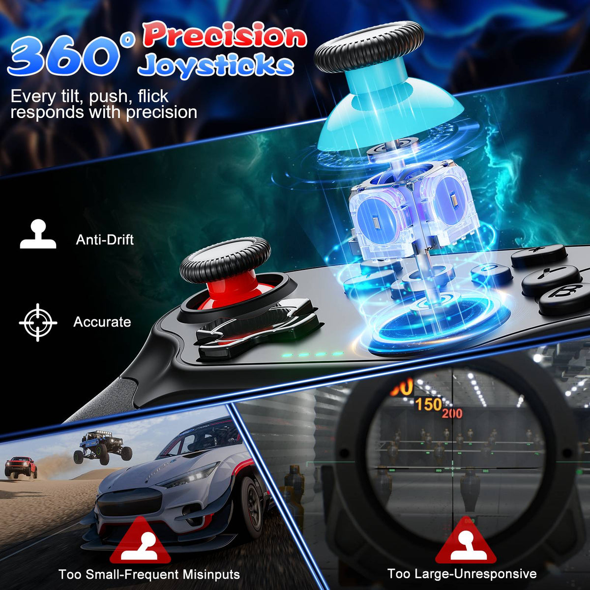 Gamepads For Nintendo Switch/Pro/OLED/PC Console Control Wireless Blue-tooth Vibration Turbo Game Joystick Controller