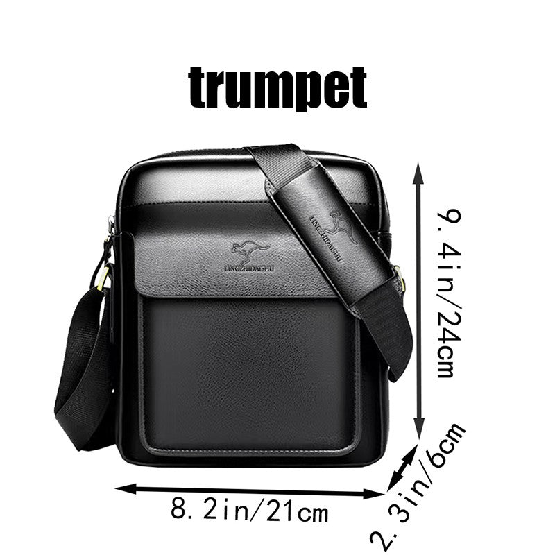 Men's shoulder bag, essential for business work, comes in large and small designs, simple crossbody bag
