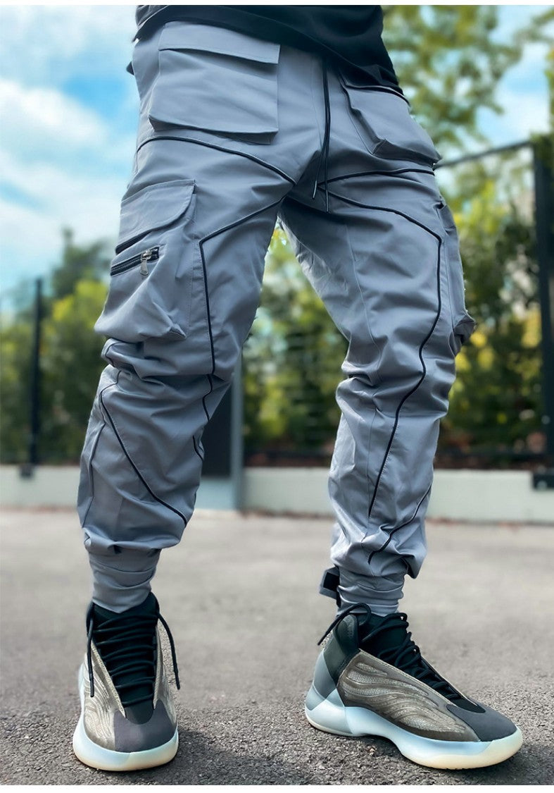 Men's Reflective Cargo Pants 2025 New Hip Hop Casual Joggers Trousers Multi-Pocket Men Sweatpants Streetwear Sports Pant M-3XL