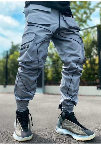 Men's Reflective Cargo Pants 2025 New Hip Hop Casual Joggers Trousers Multi-Pocket Men Sweatpants Streetwear Sports Pant M-3XL